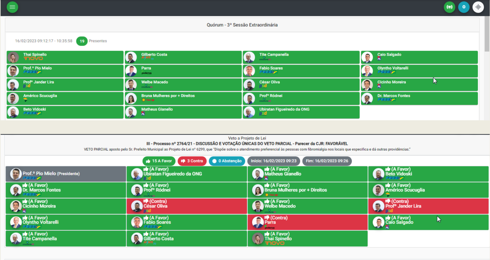 votação legislativa